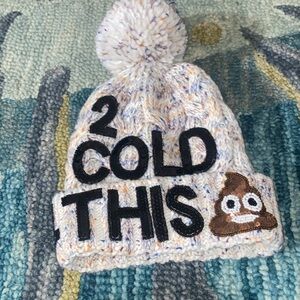 Bow & Drape Knit Hat Custom Too Cold for this Poop 💩 (shit)